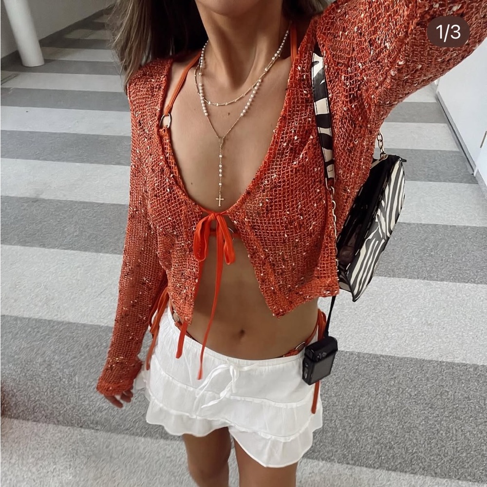 OUTCAST MOIRA TOP ORANGE SIZE S